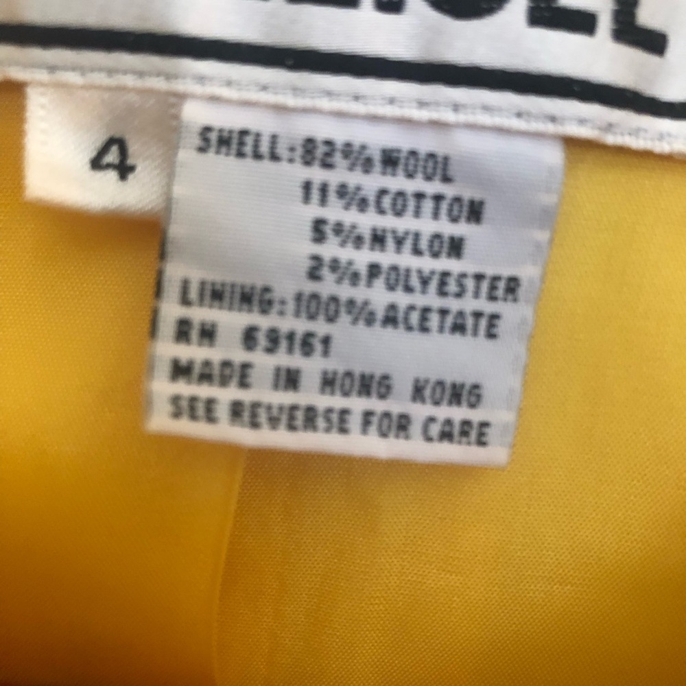 Carlisle Yellow Tweed Cropped Blazer size 4 - Picture 7 of 7